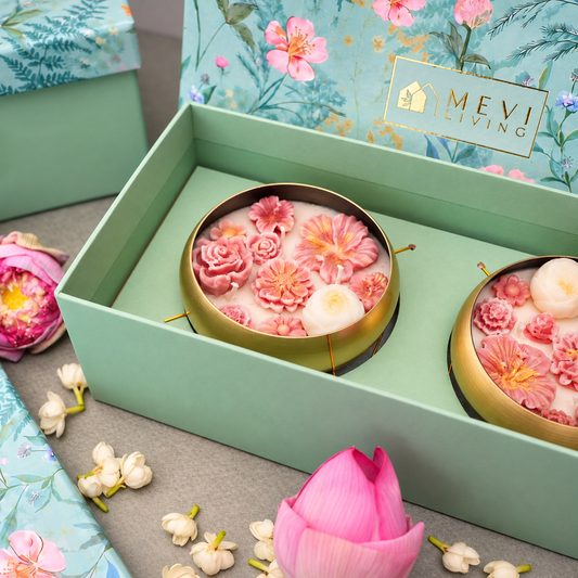 A Garden Affair Floral Urli Gift Set – Set of 2.