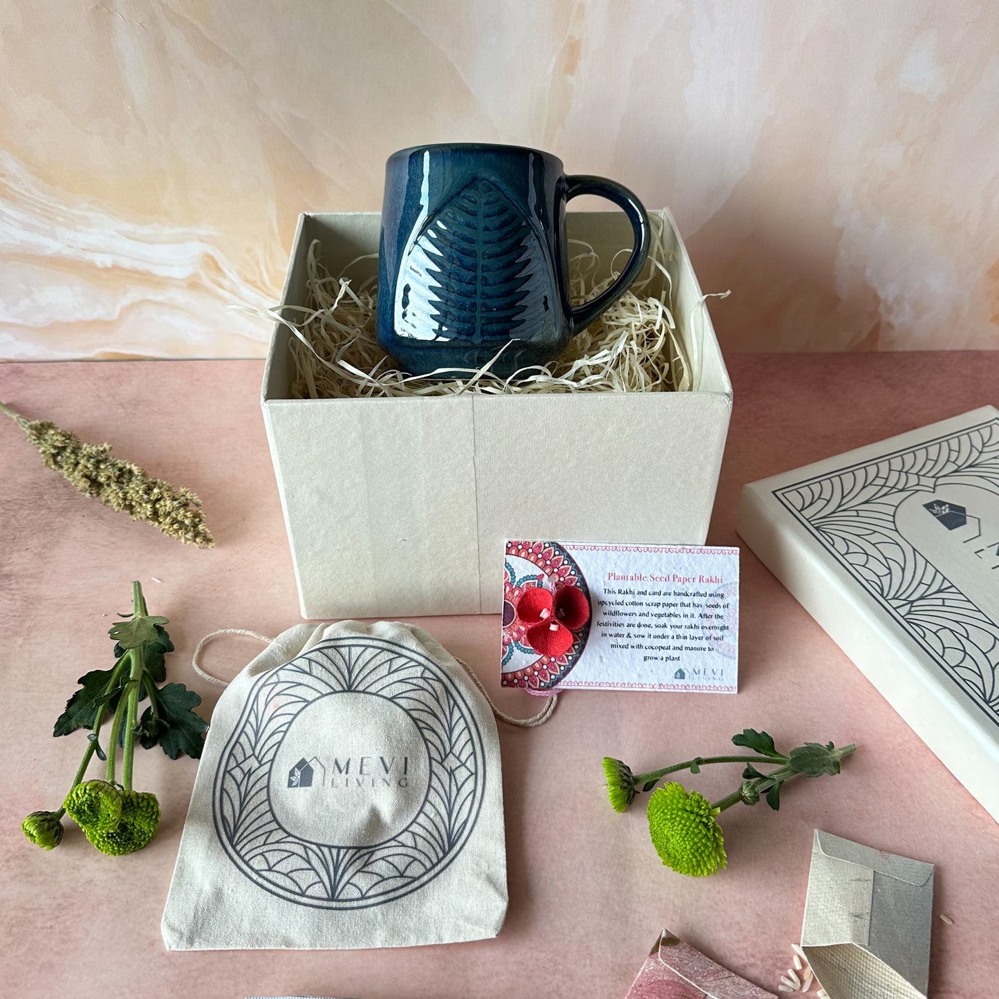 Terra Foliage Mug Blue Gift Set