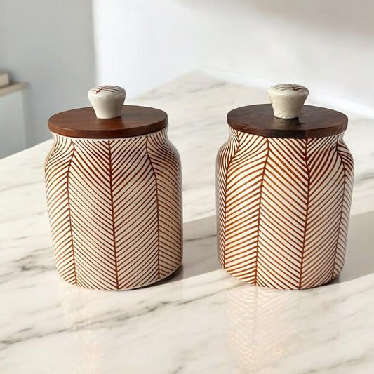 Imperial Leaf Jars Set - Rust