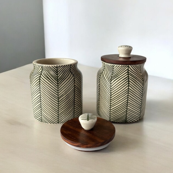 Imperial Leaf Jars Set - Green
