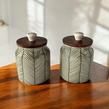 Imperial Leaf Jars Set - Green