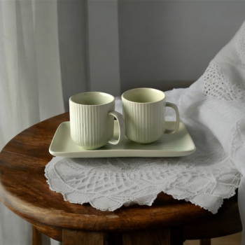 Luminari Cups & Tray Set - Lime Green