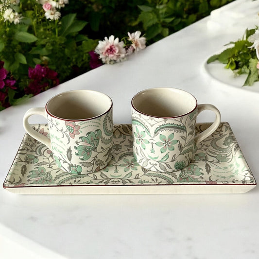 Windsor Bloom Petal Mist Mugs & Horizon Platter