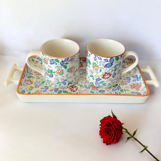 Heritage Floral Petal Mist Mugs & Trayette