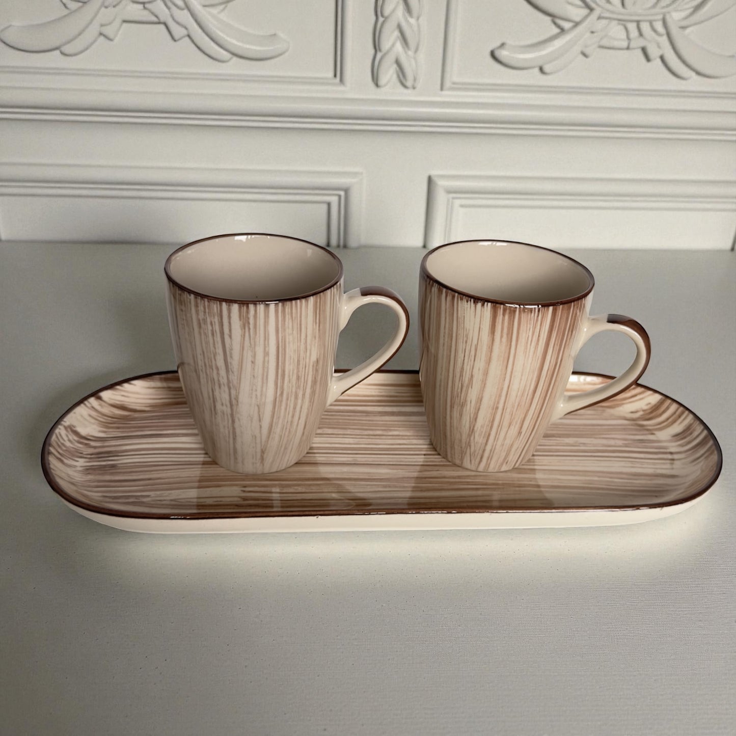 Sirocco Glazed Mugs & Platter Set