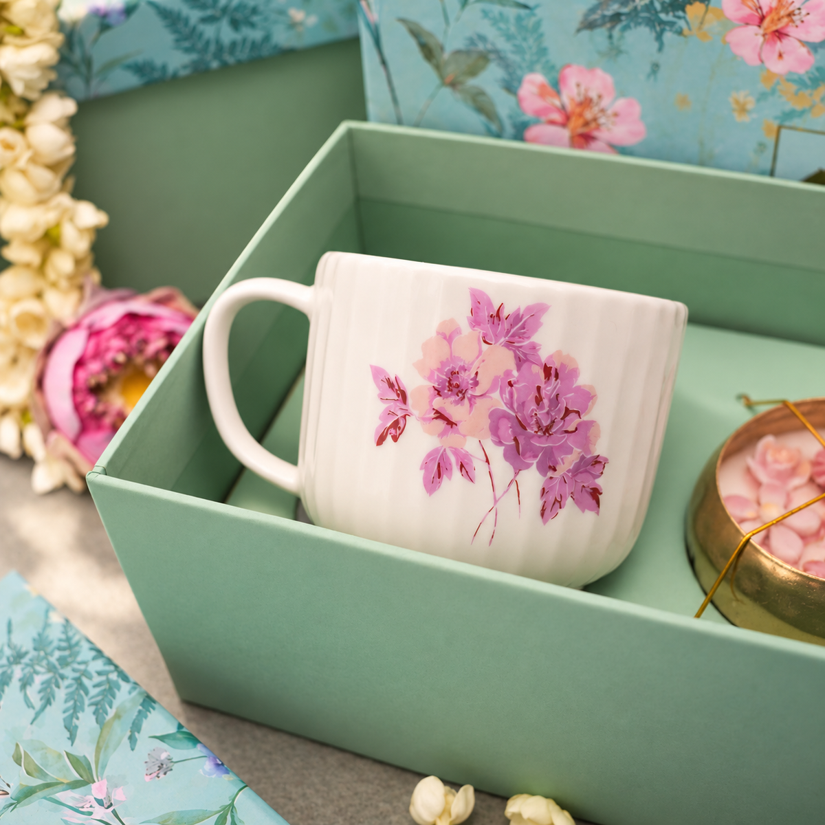 A Garden Affair Cups & Urli Gift Set – Blossom