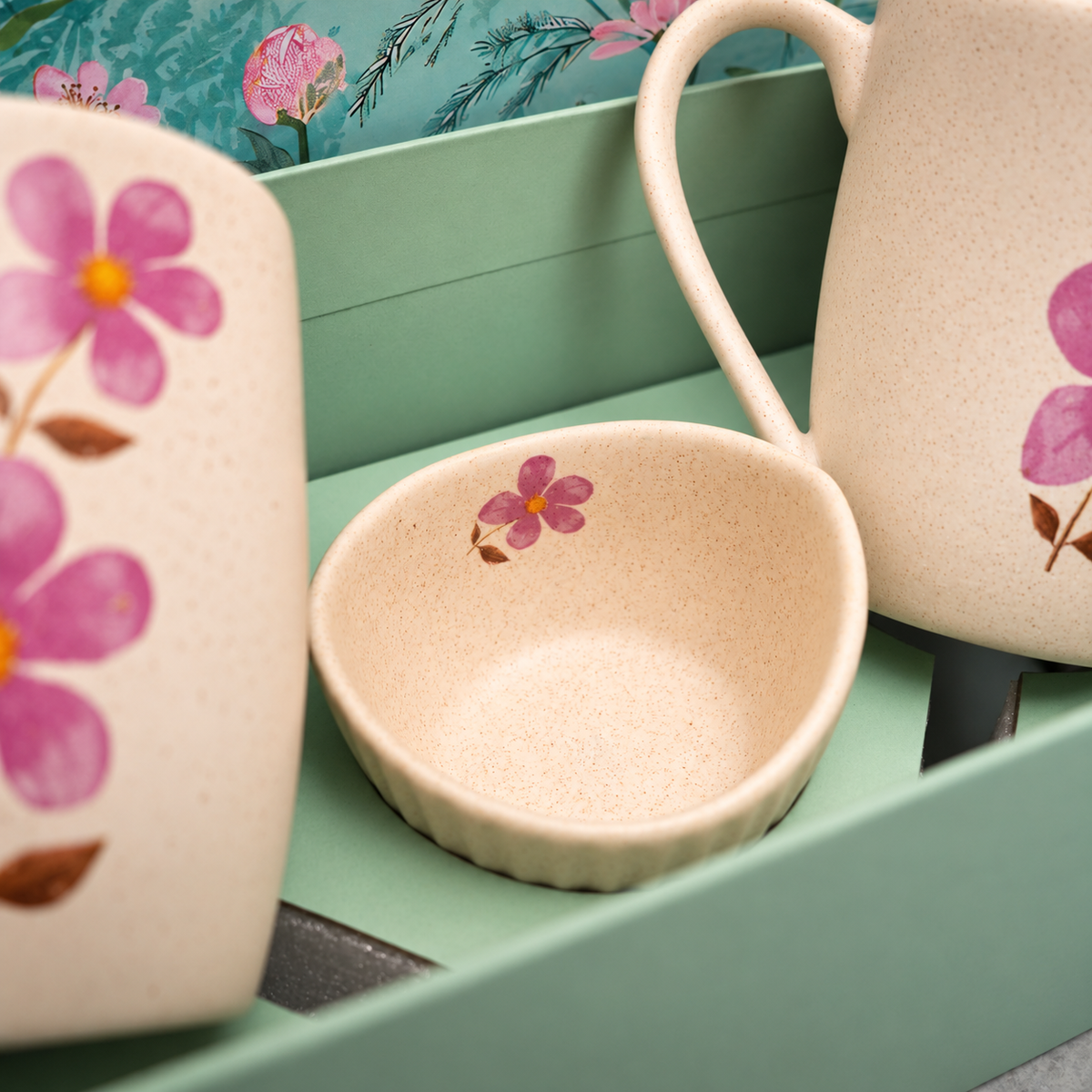 A Garden Affair Mugs & Mini Bowl Gift Set – Blush