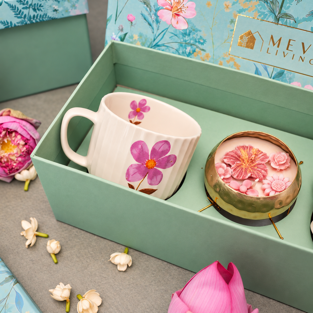 A Garden Affair Cups & Urli Gift Set – Daisy