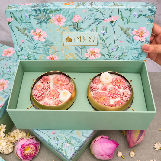 A Garden Affair Floral Urli Gift Set – Set of 2.