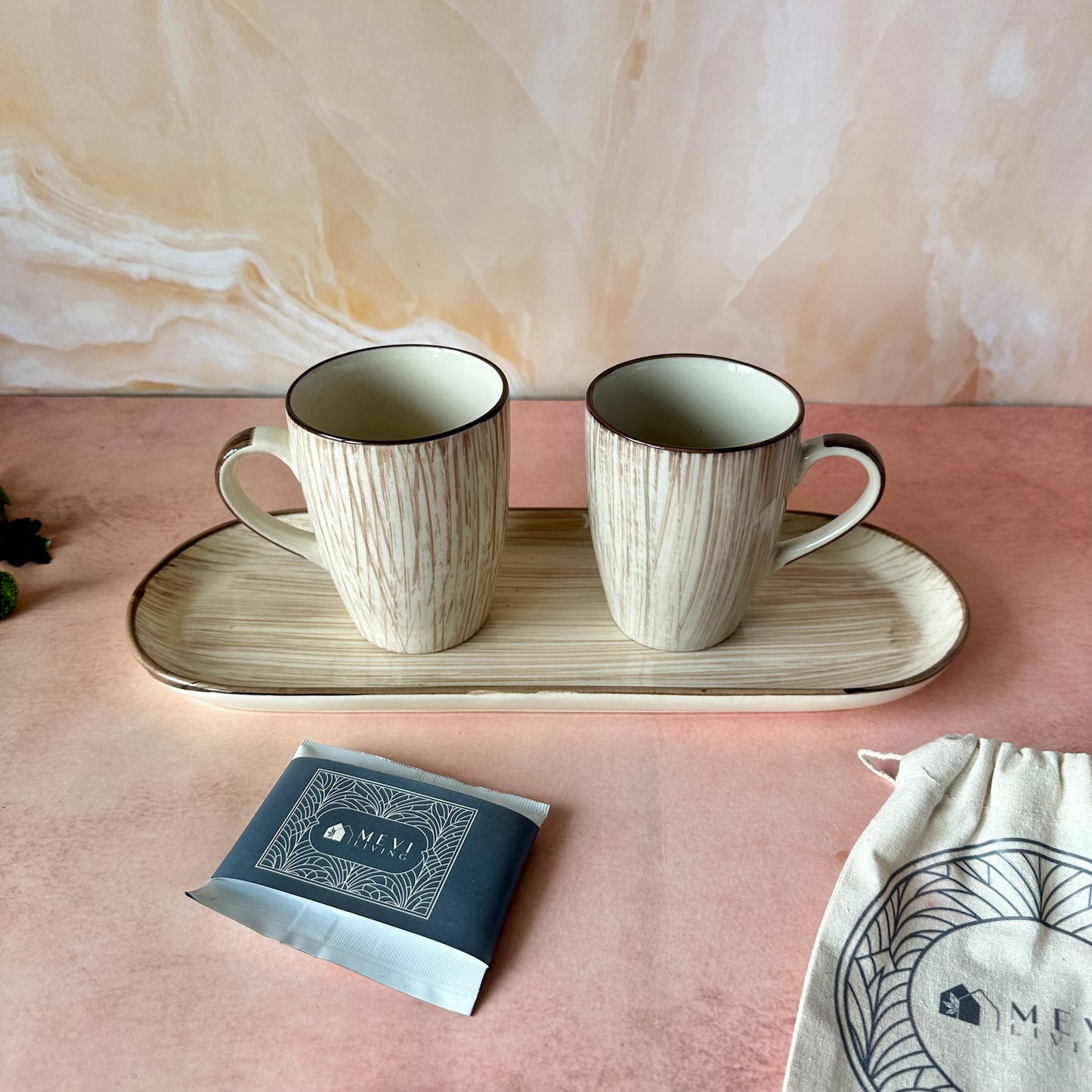 Sirocco Glazed Platter & Mugs set