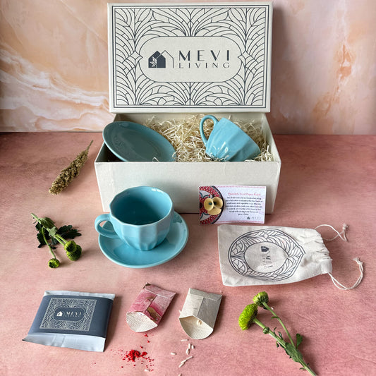 Honeycomb Haven Tea Cups & Saucers Gift Set