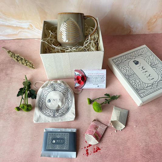 Terra Foliage Mug Beige Gift Set