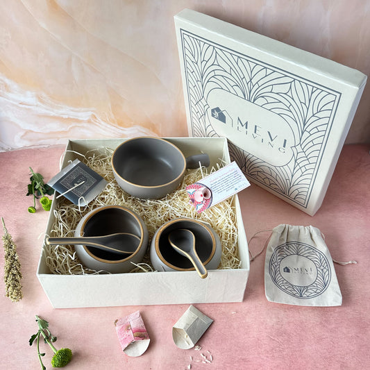Grisaille Noodle & Soup Bowl Gift Set