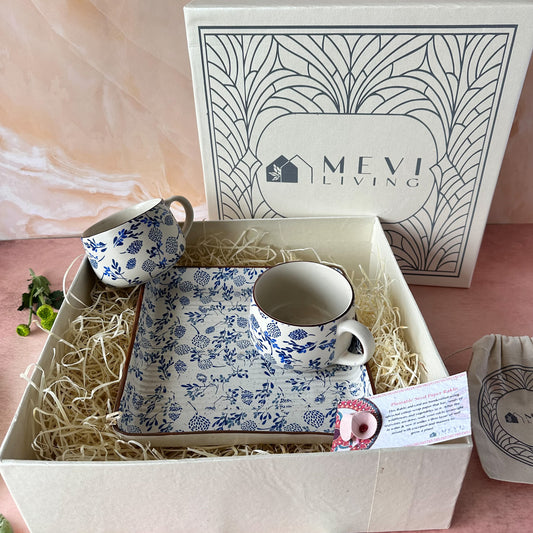 Azure Garden Mug & Square Platter