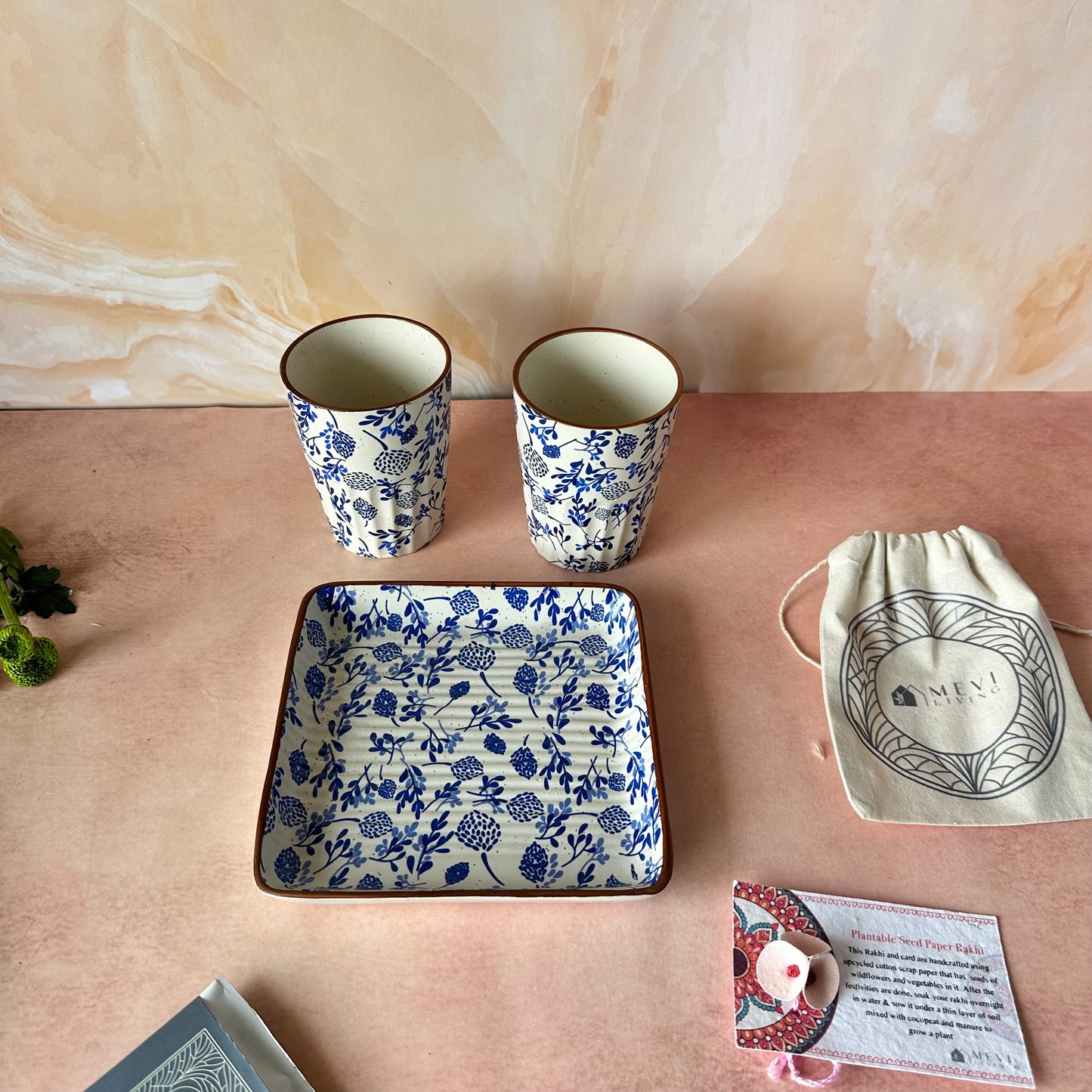 Azure Garden Kullad & snack set