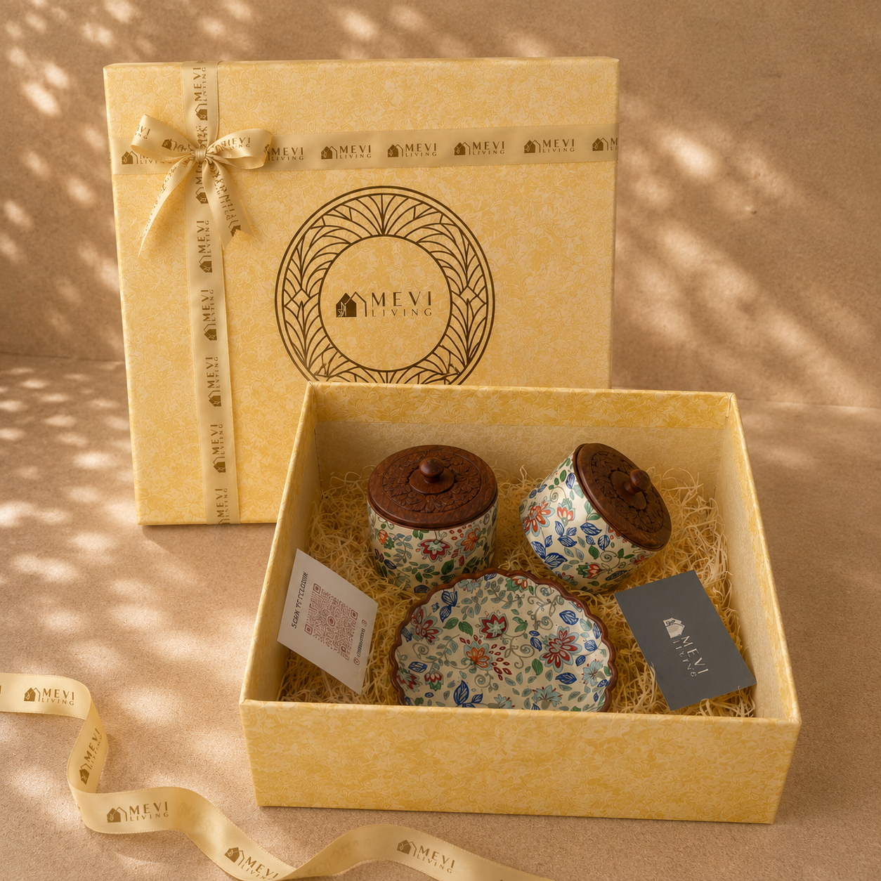 Heritage Floral Swell Bowl & Jars Gift Set