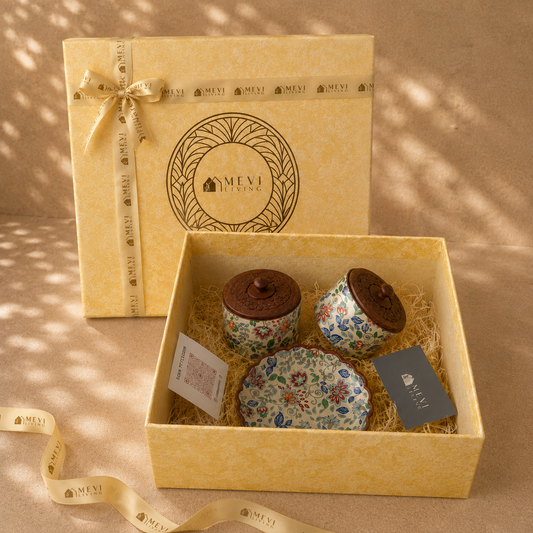 Heritage Floral Swell Bowl & Jars Gift Set