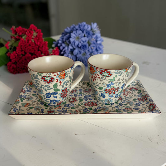 Heritage Floral Morning Bliss Mug & Horizon Platter Set