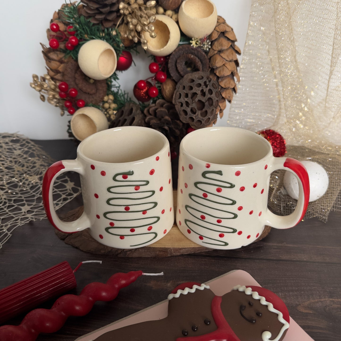 Merry Pine Mugs (Set of 2)