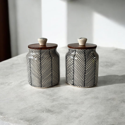 Imperial Leaf Jar - Black