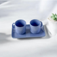 Luminari Cups & Tray Set - Sapphire Blue