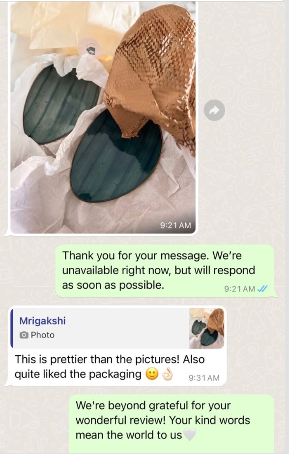 Customer WhatsApp review