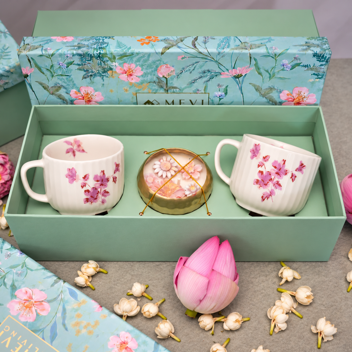 A Garden Affair Cups & Urli Gift Set – Orchid