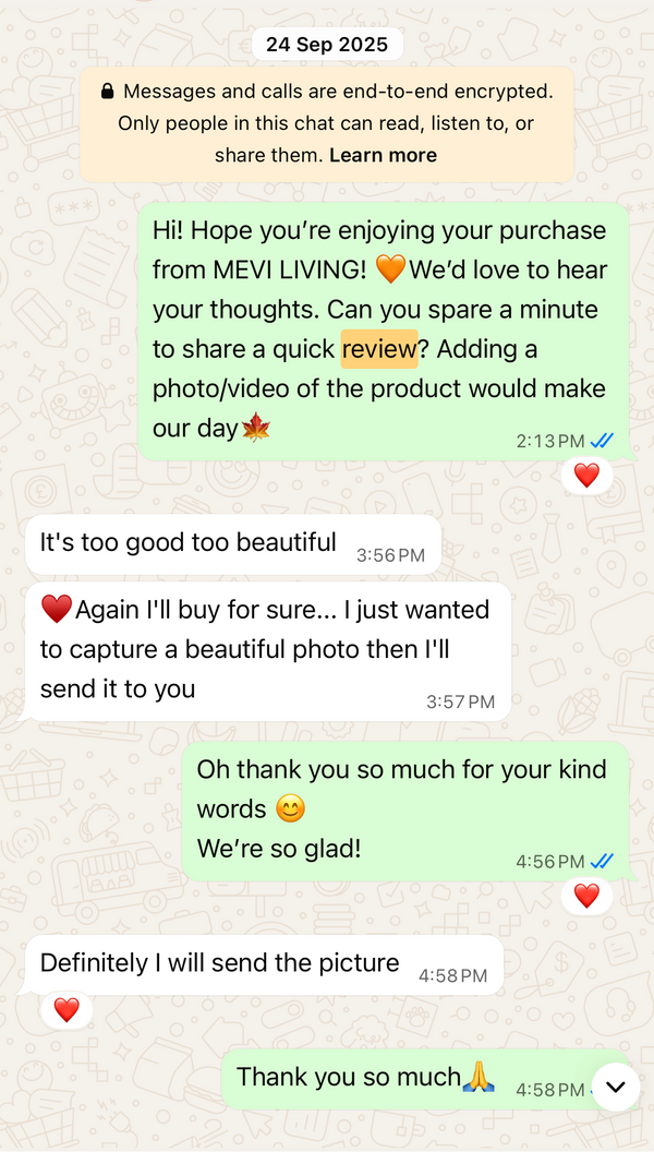 Customer WhatsApp review