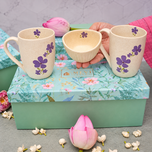 A Garden Affair Mugs & Mini Bowl Gift Set – Violet