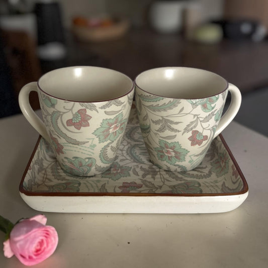 Windsor Bloom Morning Bliss Mugs & Platter Set