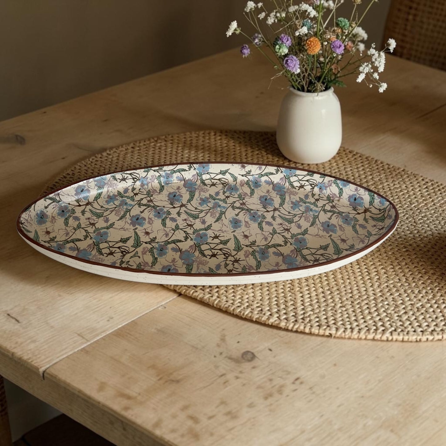 Whispering Bloom Ellipse Platter