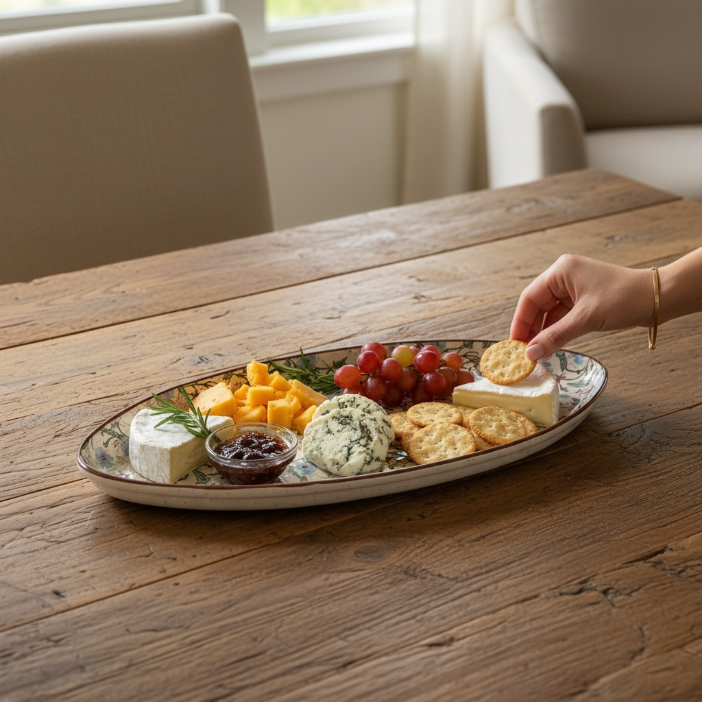 Whispering Bloom Ellipse Platter