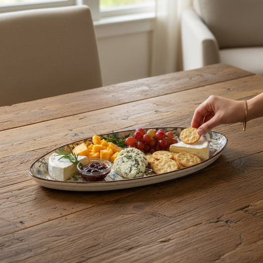 Whispering Bloom Ellipse Platter
